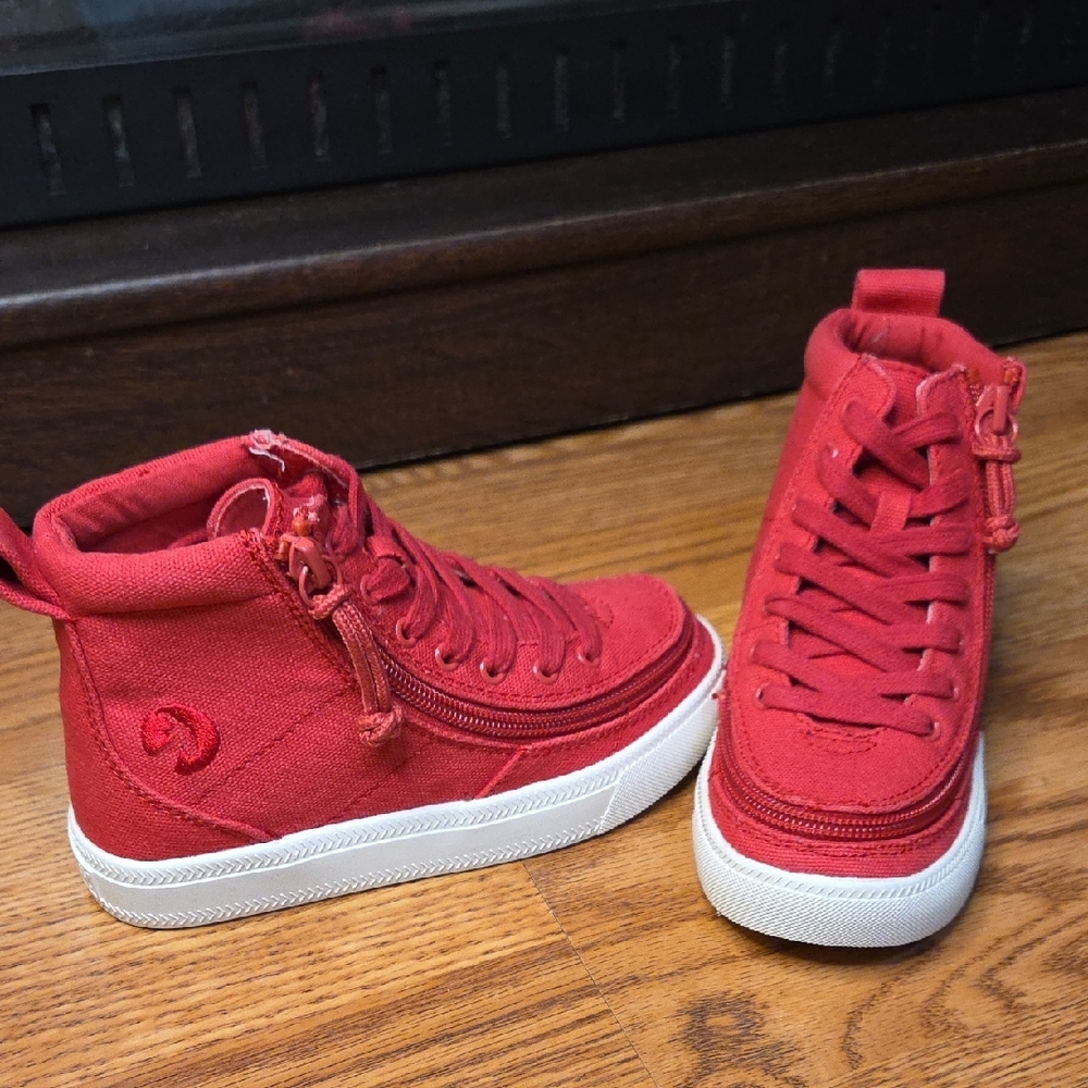 Red High-Top Sneakers with Lace-Up Design